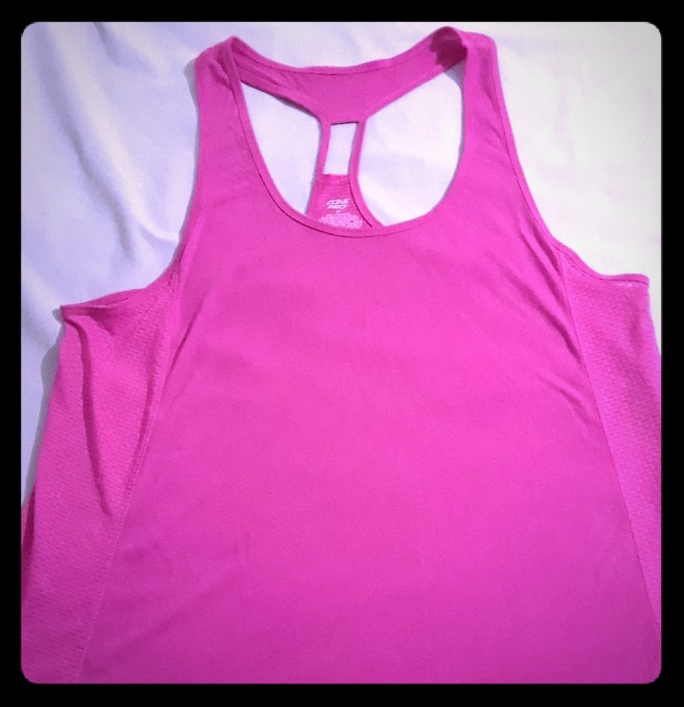 Pink racer back tank top